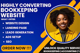 design a professional bookkeeping accounting or finance  tax website