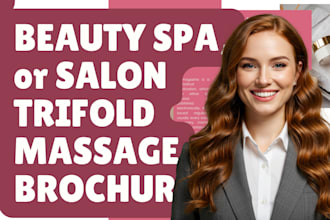 beauty trifold brochures design price list, massage, skincare treatment brochure