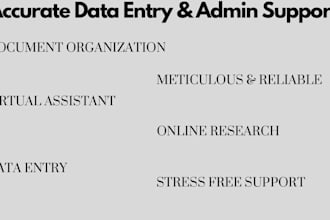 provide accurate data entry and admin support