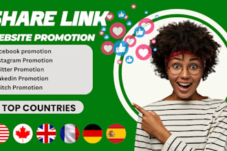 promote website link and share link fb ig twitter social media