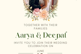 create invitation, birthday, wedding, baby shower, party and greeting cards