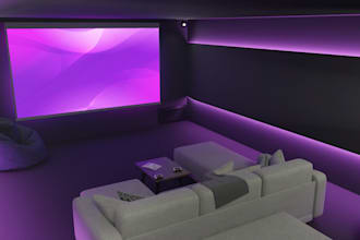 renew luxury home theater, cinema room interior, conference room, studio,3d hall