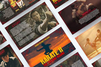 design film pitch deck, tv web series, movie script, documentary script, comedy