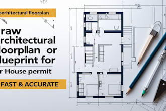draw architectural floorplan or blueprint for house permit