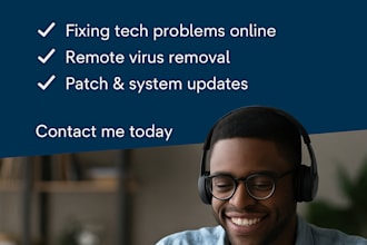 provide remote PC support, cleanup, and security setup