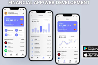 develop fintech app online money transfer app neobank app ewallet loan website