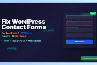 fix wordpresss website contact form 7, wpforms, gravity forms, smtp error fields