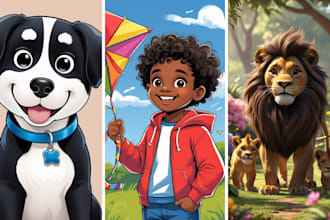 do children story book illustration and be children picture book illustrator