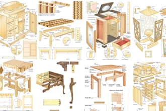 create detailed 3d DIY woodworking, furniture, and carpentry design plans