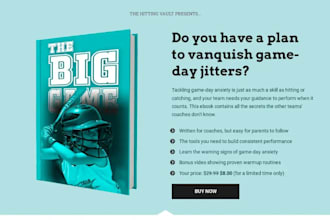 do author website, ebook landing page