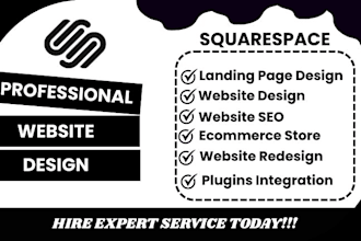 squarespace business redesign website design website ecommerce landing page SEO