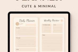 design aesthetic crochet themed digital planners and banner