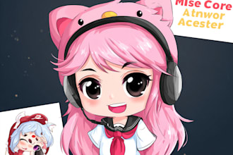draw you a cute anime mascot character for sport logo