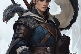 make a dnd party and d and d character art illustration
