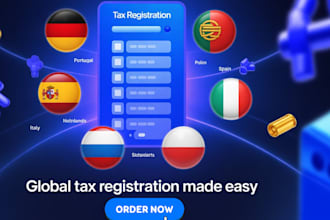 do geman portuguese polish ,spanish tax  dutch  itallan russian tax registration