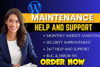 do wordpress website maintenance, wordpress tech support, fix bugs