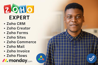 setup zoho crm, zoho forms zoho book, zoho website desk, landing page automation