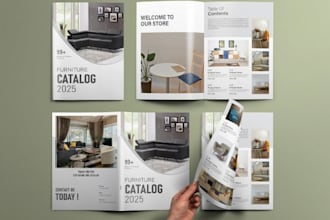 design brochure marketing material, lookbook magazine, product catalogue catalog
