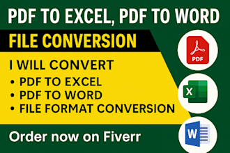 convert PDF to word, excel, csv, or any editable file format accurately