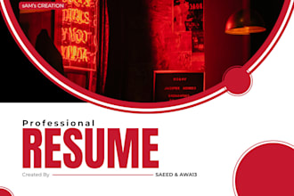design a professional and modern resume or CV