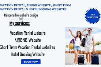 build vacation rental website, airbnb website, short term rental, hotel booking