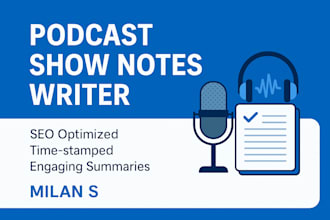 write SEO optimized podcast descriptions