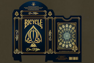 custom box design for your poker, tarot, or card game deck card game box design