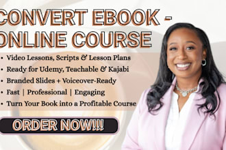 turn your ebook into a complete online course with lessons and video modules