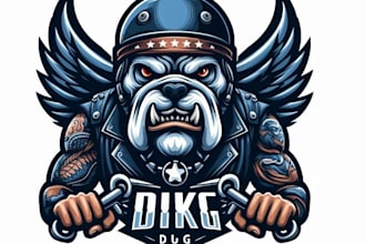 create mascot biker bulldog or pitbull logo