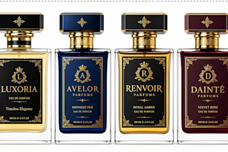make product packaging,logo,box,label design for perfume and shampoo,conditior