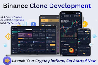 develop a secure binance clone crypto exchange website and mobile app