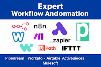 automate workflows with n8n integrate API pipedream, workato airtable