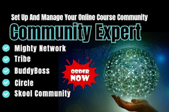 setup mighty networks, kajabi,skool, tribe, circle, buddyboss community platform