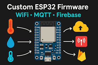 develop custom esp32 firmware with wifi mqtt and firebase integration