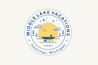 design classic vacation rental house sports lake logo