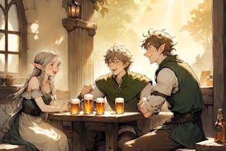 draw your entire dnd party in a custom group illustration