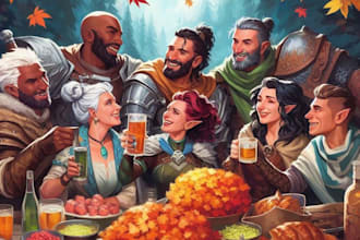 draw your dnd group party illustration