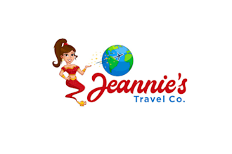 design genie travels colorful mascot logo