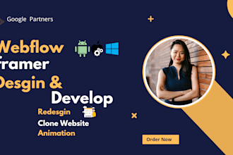 design and develop webflow or framer website using figma