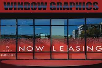 create eye catching shop front, store front  window graphics