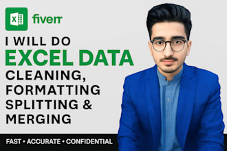 clean, format, merge, split excel data