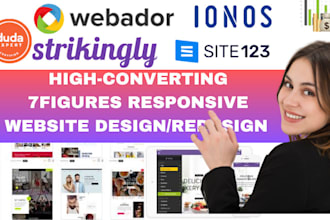 create a responsive sales  webador site123 ionos strikingly duda website design