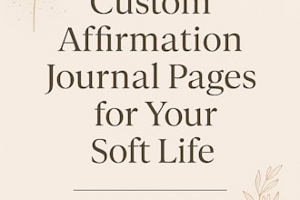 design custom affirmation journals pages for self love healing or growth