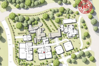 do architectural site plan and master plan, 2d, floor plan