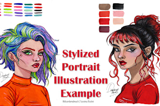 hand draw stylized character illustration