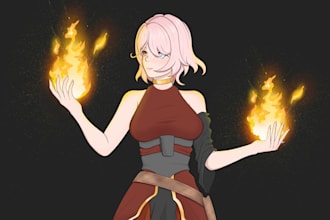 create a custom halfbody anime illustration of your oc