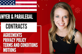 be your lawyer or paralegal to write legal contracts, agreements, privacy policy