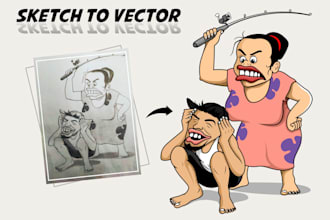 convert your sketch or image to digital vector art