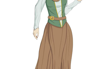 draw a fullbody anime character with style and detail