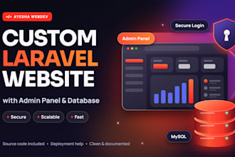 build a custom laravel website with admin panel and database